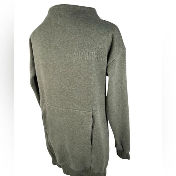 Gymshark Olive Green Women’s Funnel Neck So Soft Tunic Sweatshirt - Picture 6 of 7
